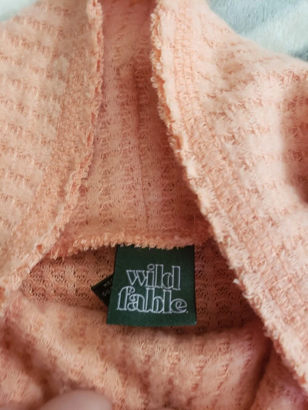 Wild fable Ribbed Mock Neck Crop Top Knit Orange L - Picture 7 of 8
